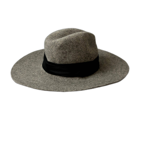 Banana Republic Felt Fedora Hat 100% Wool Grey Size S/M - Picture 1 of 9